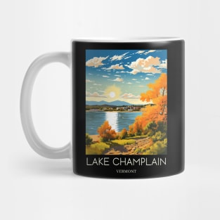 A Pop Art Travel Print of Lake Champlain - Vermont - US Mug